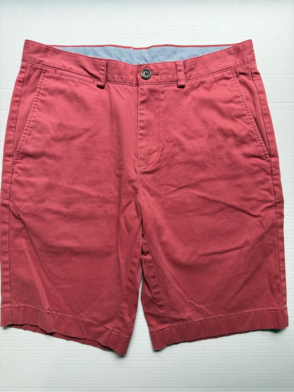 Brooks Brothers Coral Pink Flat-Front Cotton Shorts